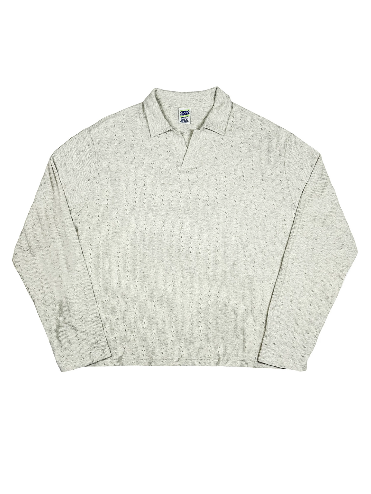 [STM] Navy knitted long-sleeved shirt