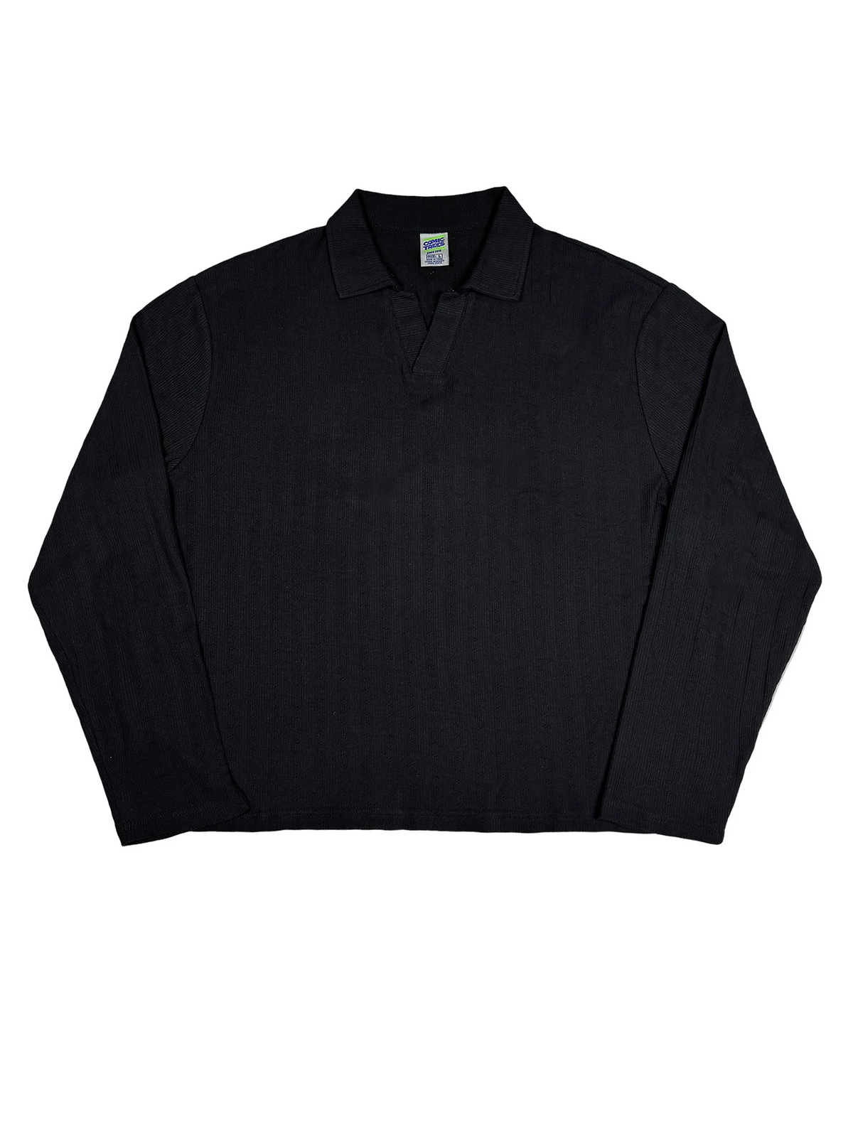 [STM] Navy knitted long-sleeved shirt