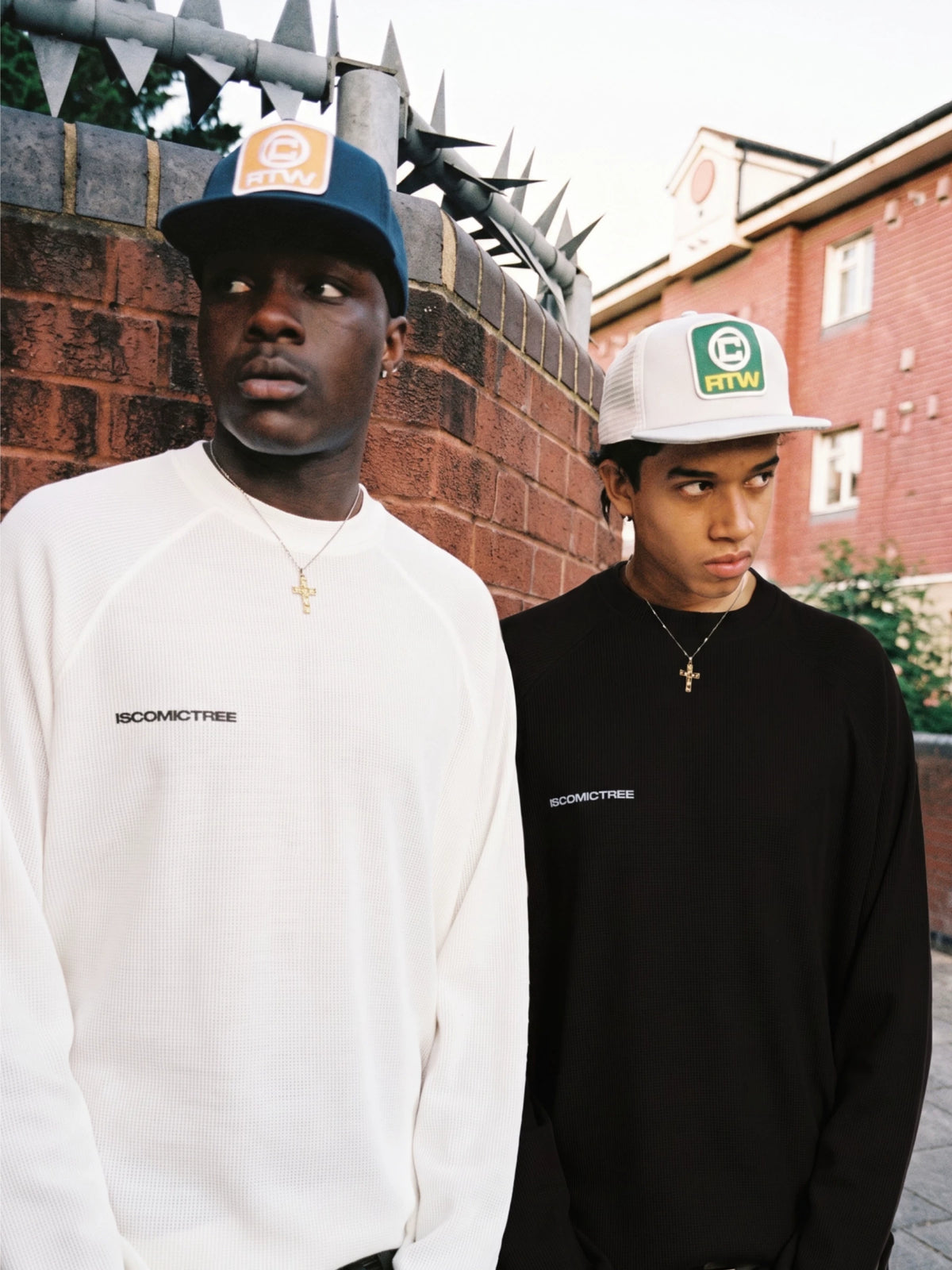 [STM] Solid-color waffle long-sleeved shirt