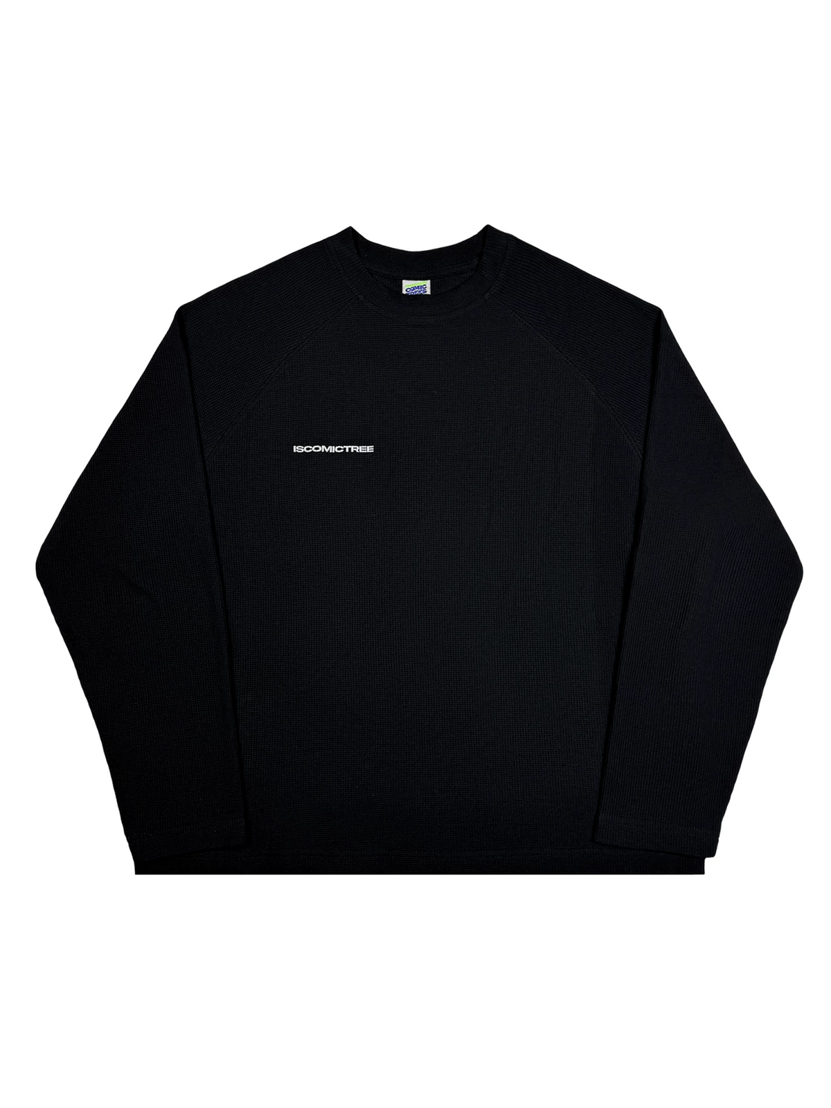 [STM] Solid-color waffle long-sleeved shirt