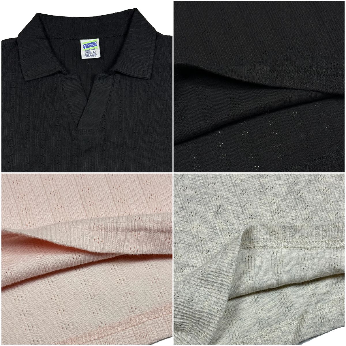 [STM] Navy knitted long-sleeved shirt