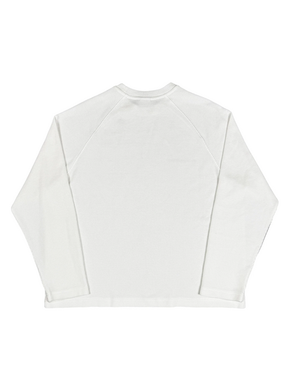 [STM] Solid-color waffle long-sleeved shirt