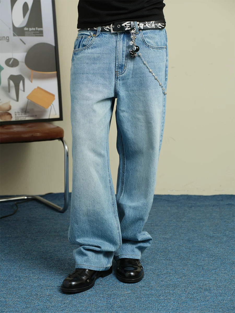 [STM] Blue straight-leg jeans