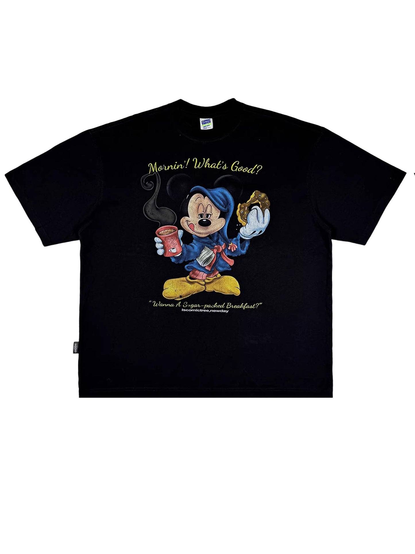 [STM] Mokante Mickey en malmoderna mallonga-manika ĉemizo