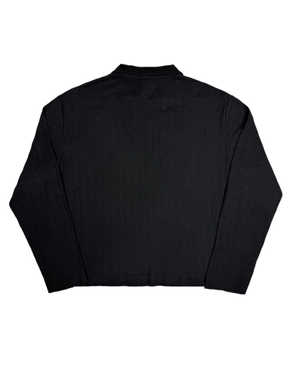 [STM] Navy knitted long-sleeved shirt